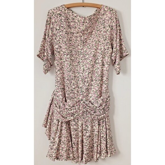 Vintage Nicole Miller 100% Silk Size 8 Limited Edition Pink Flowers 2/4 Sleeves - Picture 7 of 10